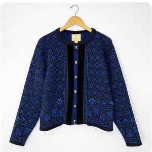 Dale Of Norway Cardigan Sweater Casual Faire Isle Nordic 100% Wool Size Medium